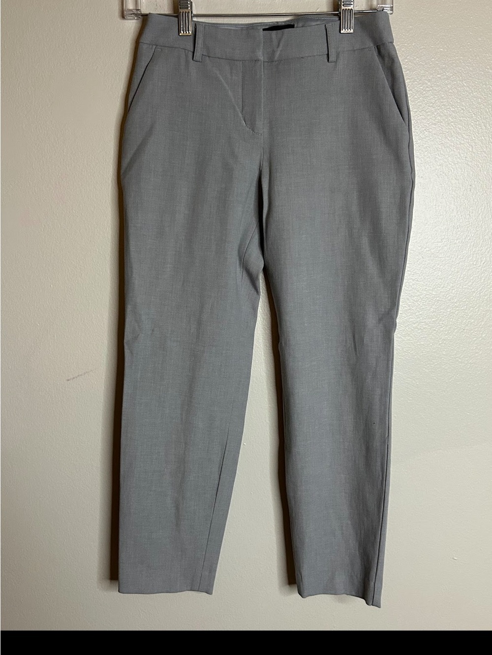 Express Pants Womens 0 Short Columnist Mid Rise Ankle Gray Work Capsule Career